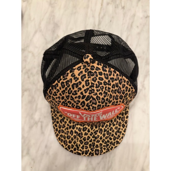 Vans Leopard Print Trucker Hat Snapback Mesh Cap "Off The Wall" - Picture 4 of 9